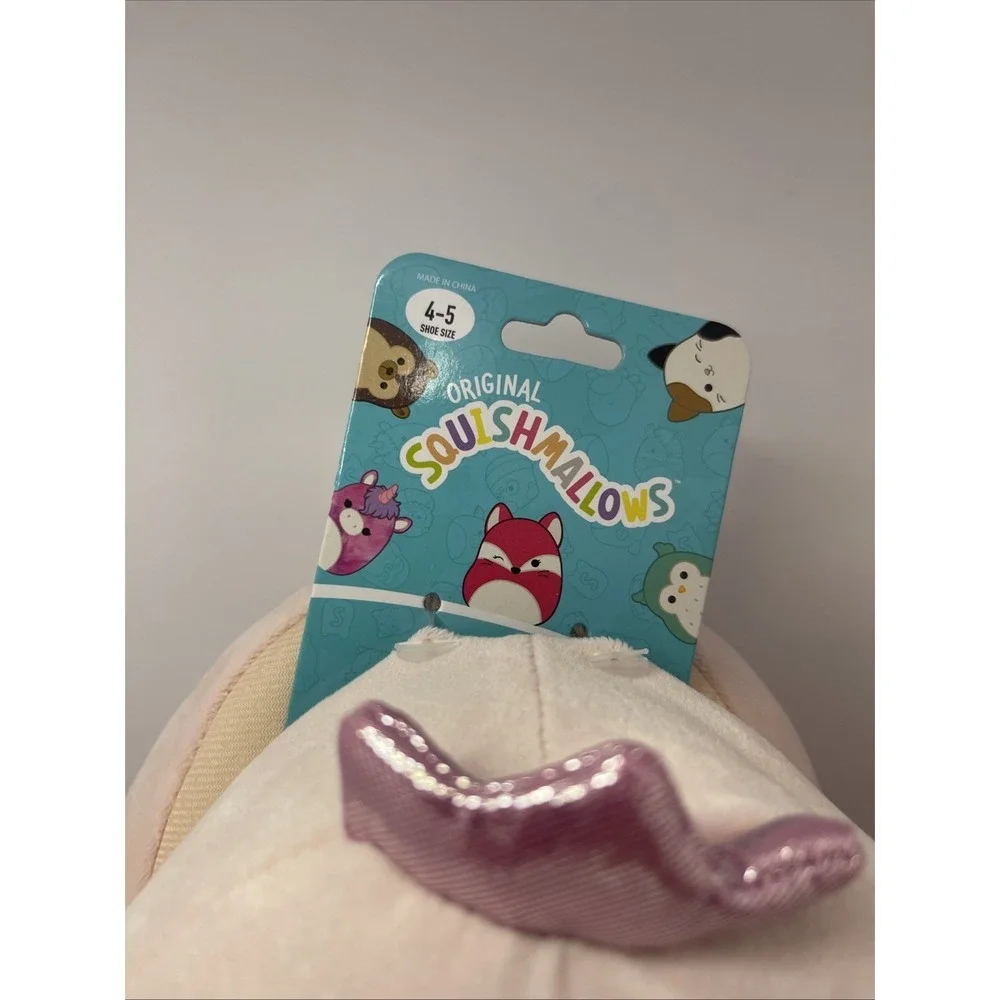 Squishmallows Plush Slippers Pink Chick Girls Size 4-5 NEW Will Fit Women's Sz's